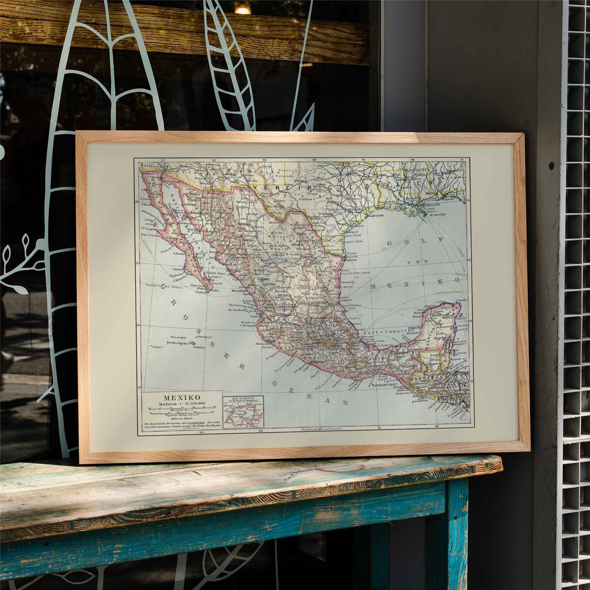 Carte ancienne du Mexique Poster by Moryarty - Oil Painting canvas print