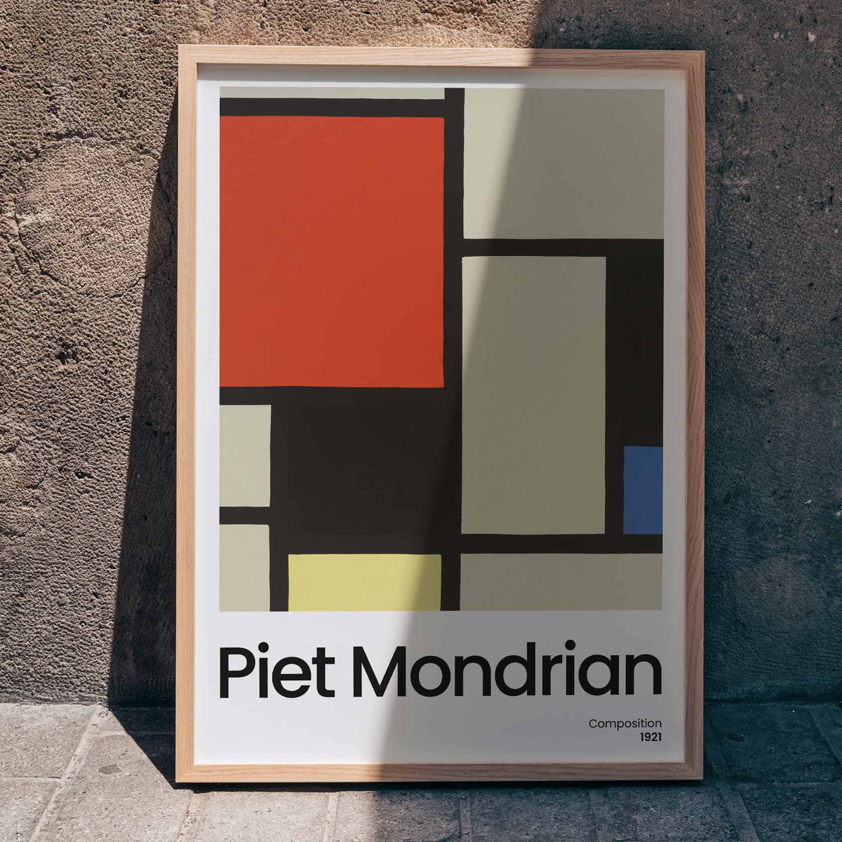 Composition avec grand plan rouge Poster by Moryarty - Oil Painting canvas print