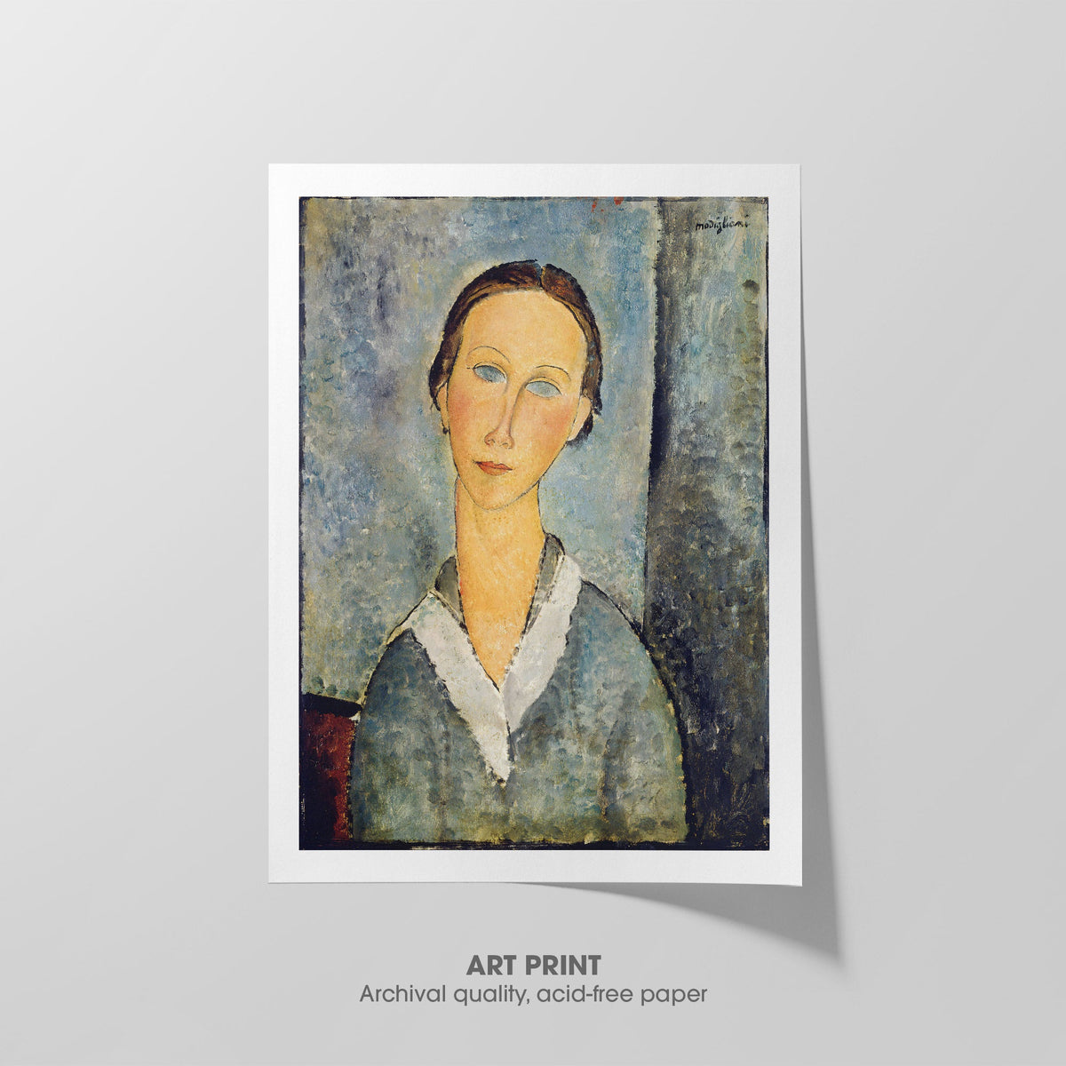 Girl in a Sailor's Blouse  Modigliani  Art Print by Without A Frame - Oil Painting canvas print