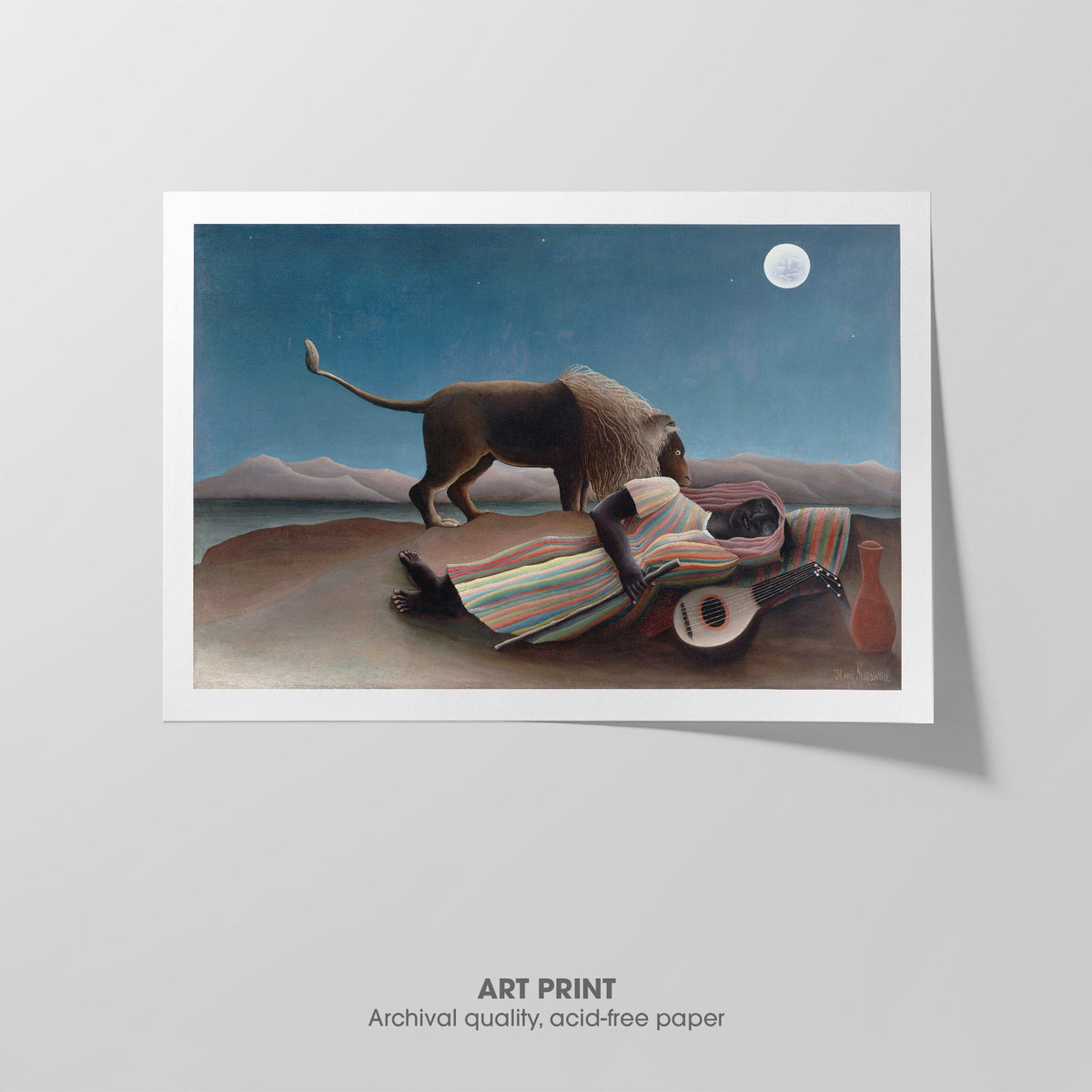 The Sleeping Gypsy  Rousseau  Art Print by Without A Frame - Oil Painting canvas print