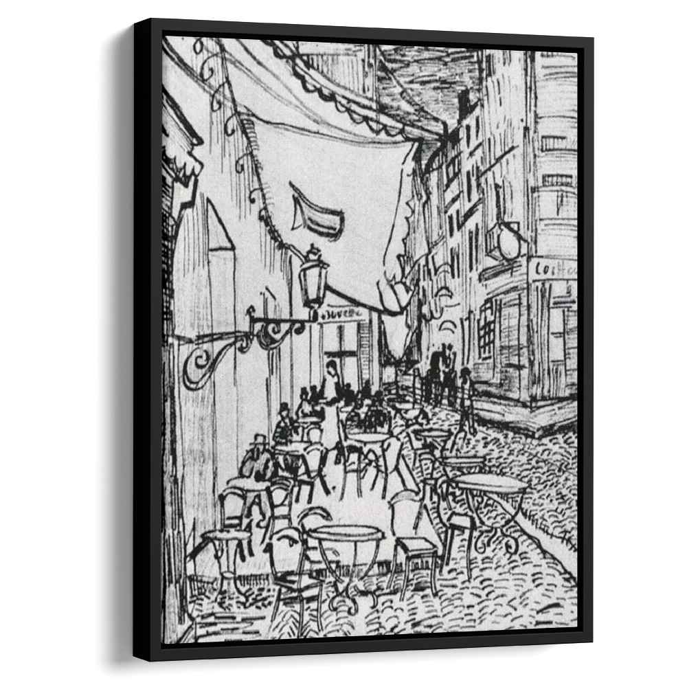 The Cafe Terrace on the Place du Forum, Arles, at Night by Vincent van Gogh by Vincent van Gogh - Post-Impressionist canvas print