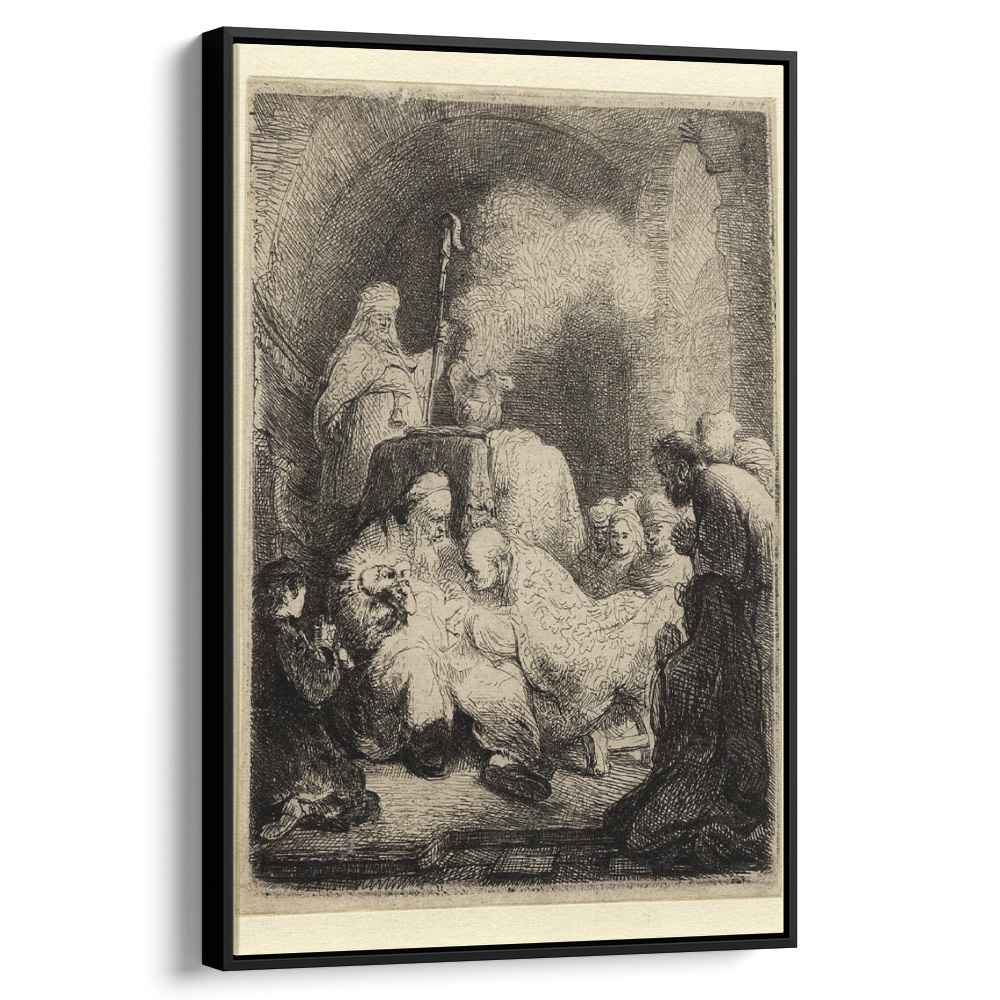The circumcision small plate 1630 by Rembrandt by Rembrandt - Baroque canvas print