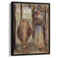 The Cowherd 1892 by Camille Pissarro by Camille Pissarro - Impressionist canvas print
