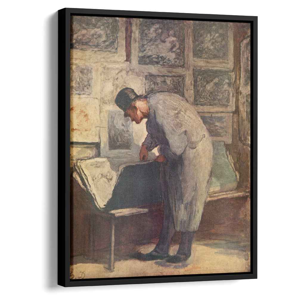 The Print Collector 1860 by Honore Daumier by Honore Daumier - Realist canvas print