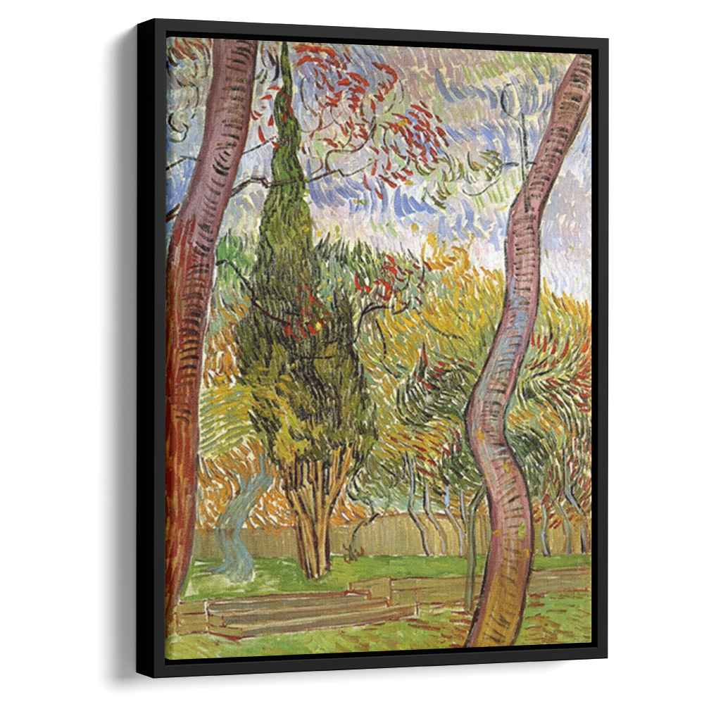 The Garden of Saint-Paul Hospital 1889 by Vincent van Gogh by Vincent van Gogh - Post-Impressionist canvas print