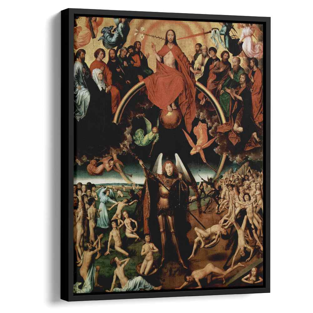 The Last Judgment triptych, central panel, Maiestas Domini with Archangel Michael weighing the souls by Hans Memling by Hans Memling - Northern Renaissance canvas print
