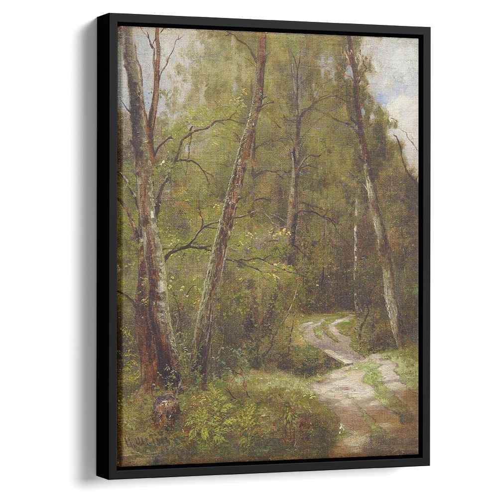 The path in the forest 1886 by Ivan Shishkin by Ivan Shishkin - Russian Realist canvas print