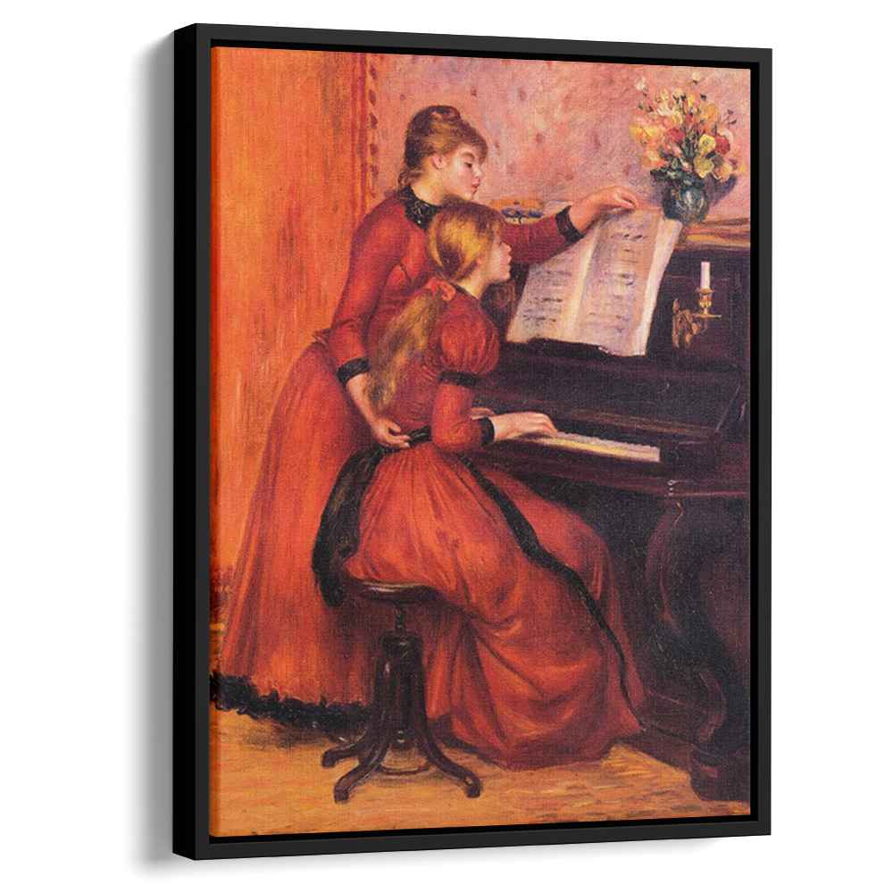The Piano Lesson 1889 by Pierre-Auguste Renoir by Pierre-Auguste Renoir - Impressionist canvas print