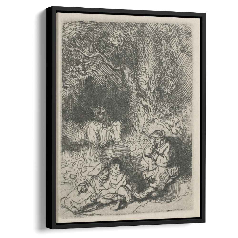 The Shepards and the Family 1644 by Rembrandt by Rembrandt - Baroque canvas print
