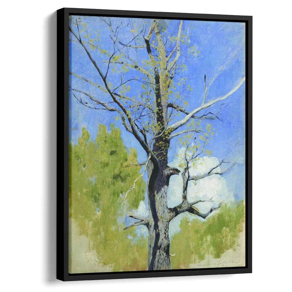 Trunk of burgeoning oak 1882 by Isaac Levitan by Isaac Levitan - Russian Realist canvas print