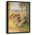 Two Cowherds by the River 1895 by Camille Pissarro by Camille Pissarro - Impressionist canvas print