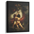 Two Cupids with Red Drapery 1850 by Honore Daumier by Honore Daumier - Realist canvas print