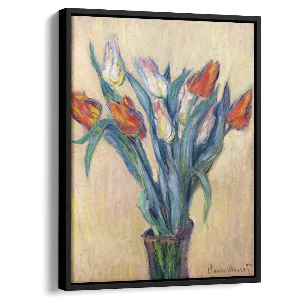 Vase of Tulips 1885 by Claude Monet by Claude Monet - Impressionist canvas print