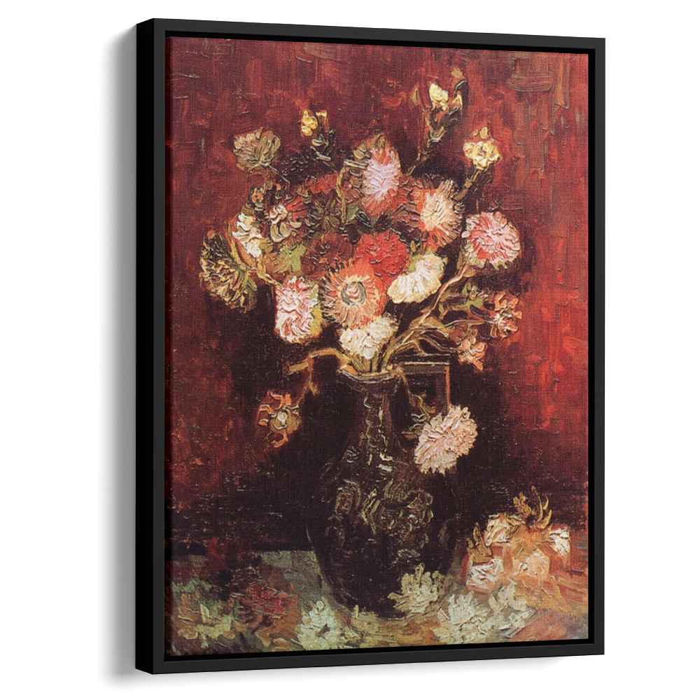 Vase with Asters and Phlox 1886 by Vincent van Gogh by Vincent van Gogh - Post-Impressionist canvas print