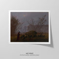 A Walk at Dusk  Friedrich  Art Print by Without A Frame - Oil Painting canvas print