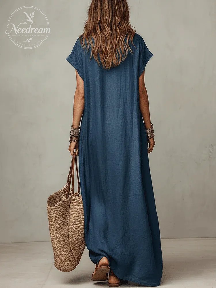 Effortless Bohemian Flow Relaxed Maxi Dress