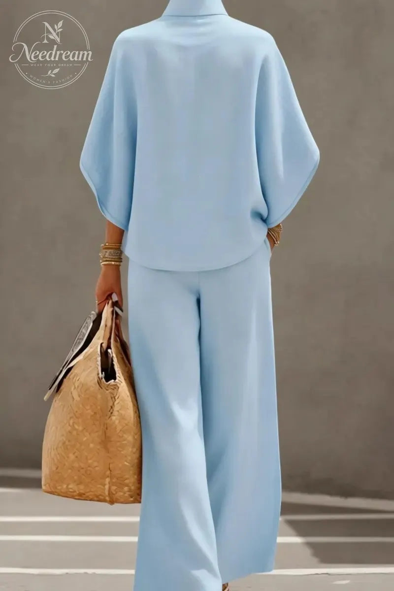 Women’s Batwing Sleeve Linen Cotton Two-Piece Set