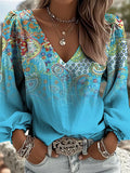 Women's Floral Paisley Pattern Fashion Casual Blouse