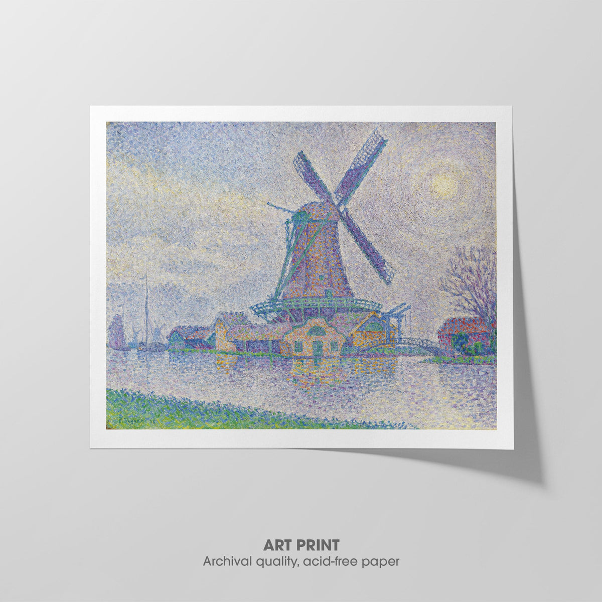 Edam Windmill  Signac  Art Print by Without A Frame - Oil Painting canvas print