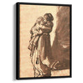 Woman Carrying a Child Downstairs 1636 by Rembrandt by Rembrandt - Baroque canvas print