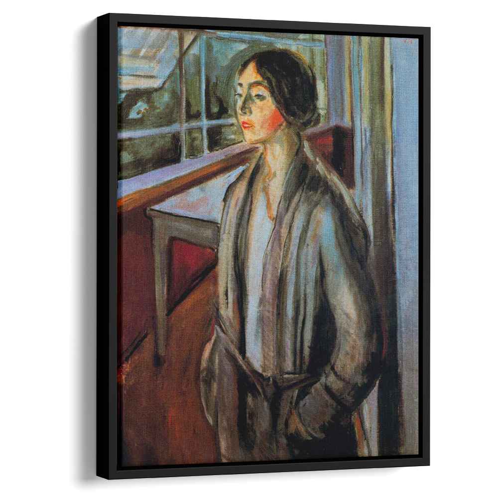 Woman on the Verandah 1924 by Edvard Munch by Edvard Munch - Expressionist canvas print