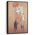 Woman Putting on Her Stocking 1894 by Henri de Toulouse-Lautrec by Henri de Toulouse-Lautrec - Post-Impressionist canvas print