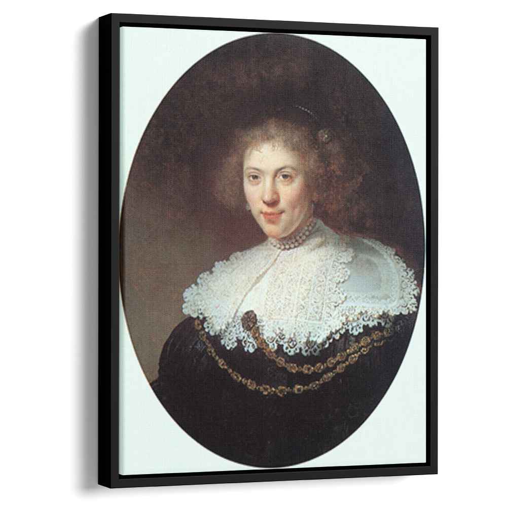 Woman Wearing a Gold Chain 1634 by Rembrandt by Rembrandt - Baroque canvas print