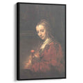 Woman with a Pink 1630 by Rembrandt by Rembrandt - Baroque canvas print