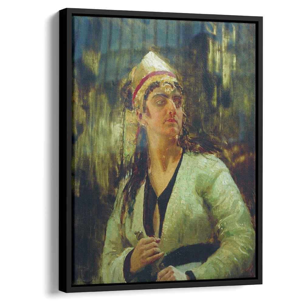 Woman with dagger by Ilya Repin by Ilya Repin - Russian Realist canvas print