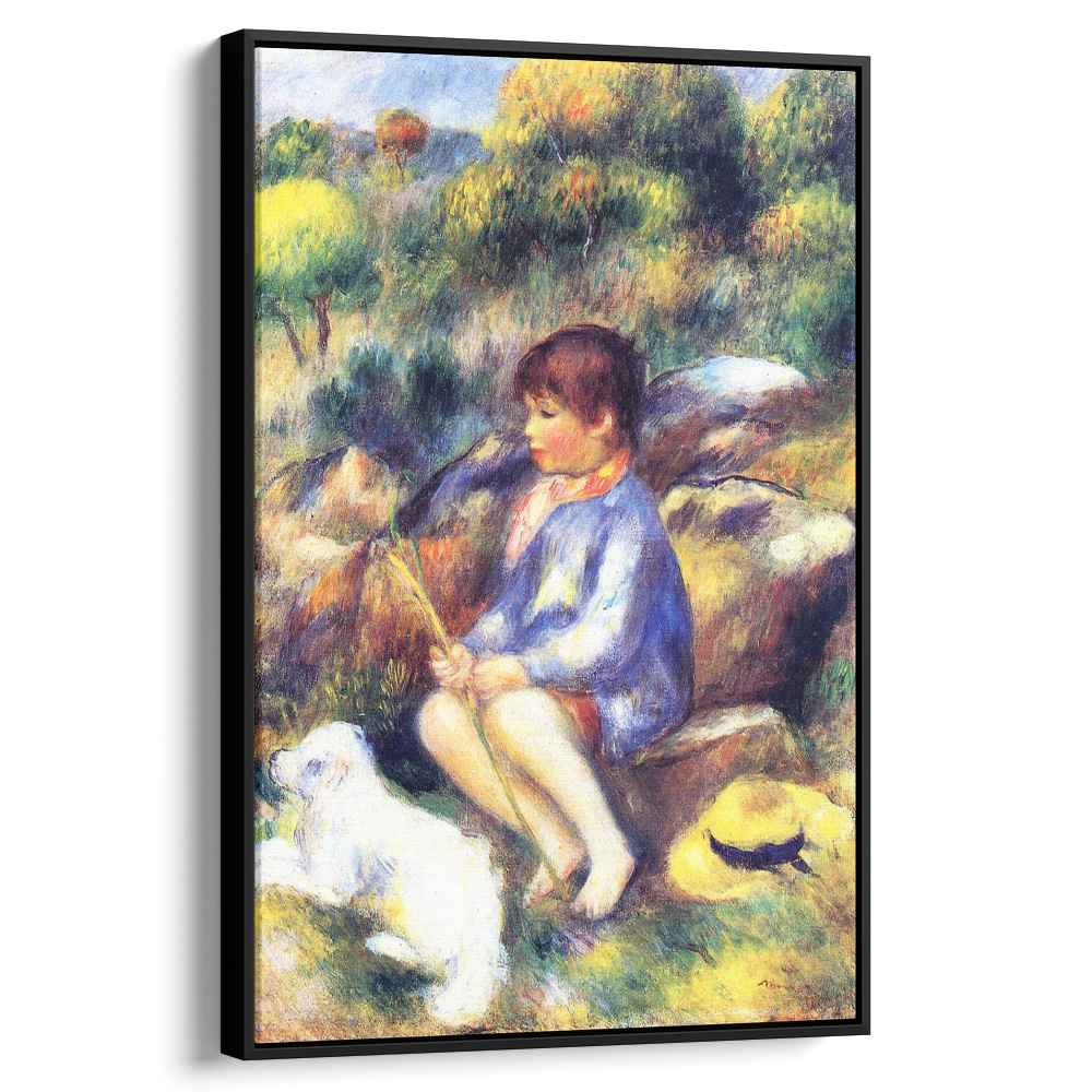 Young Boy by the River 1890 by Pierre-Auguste Renoir by Pierre-Auguste Renoir - Impressionist canvas print