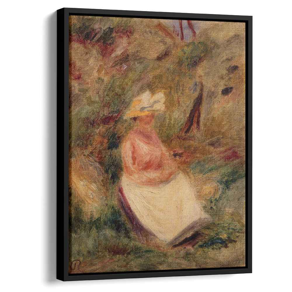 Young Girl in the Woods 1910 by Pierre-Auguste Renoir by Pierre-Auguste Renoir - Impressionist canvas print