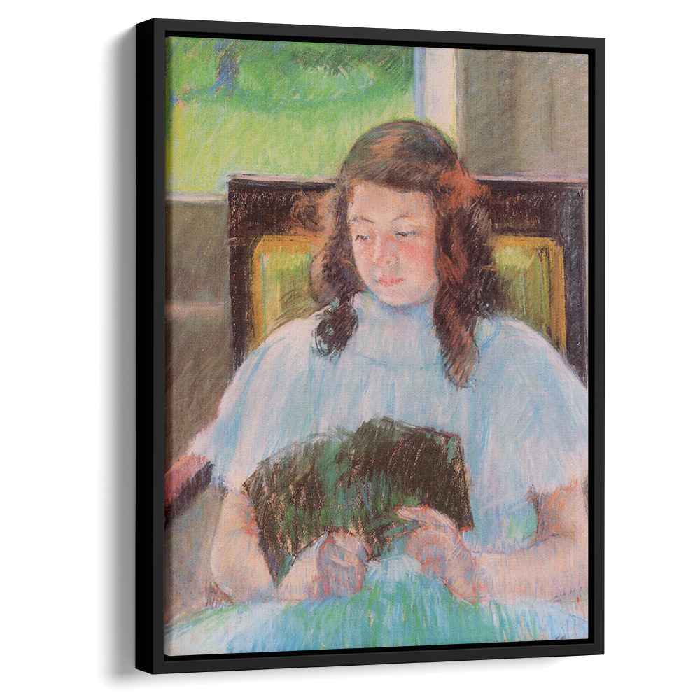 Young Girl Reading 1908 by Mary Cassatt by Mary Cassatt - Impressionist canvas print