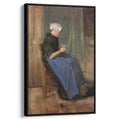 Young woman knitting 1881 by Vincent van Gogh by Vincent van Gogh - Post-Impressionist canvas print