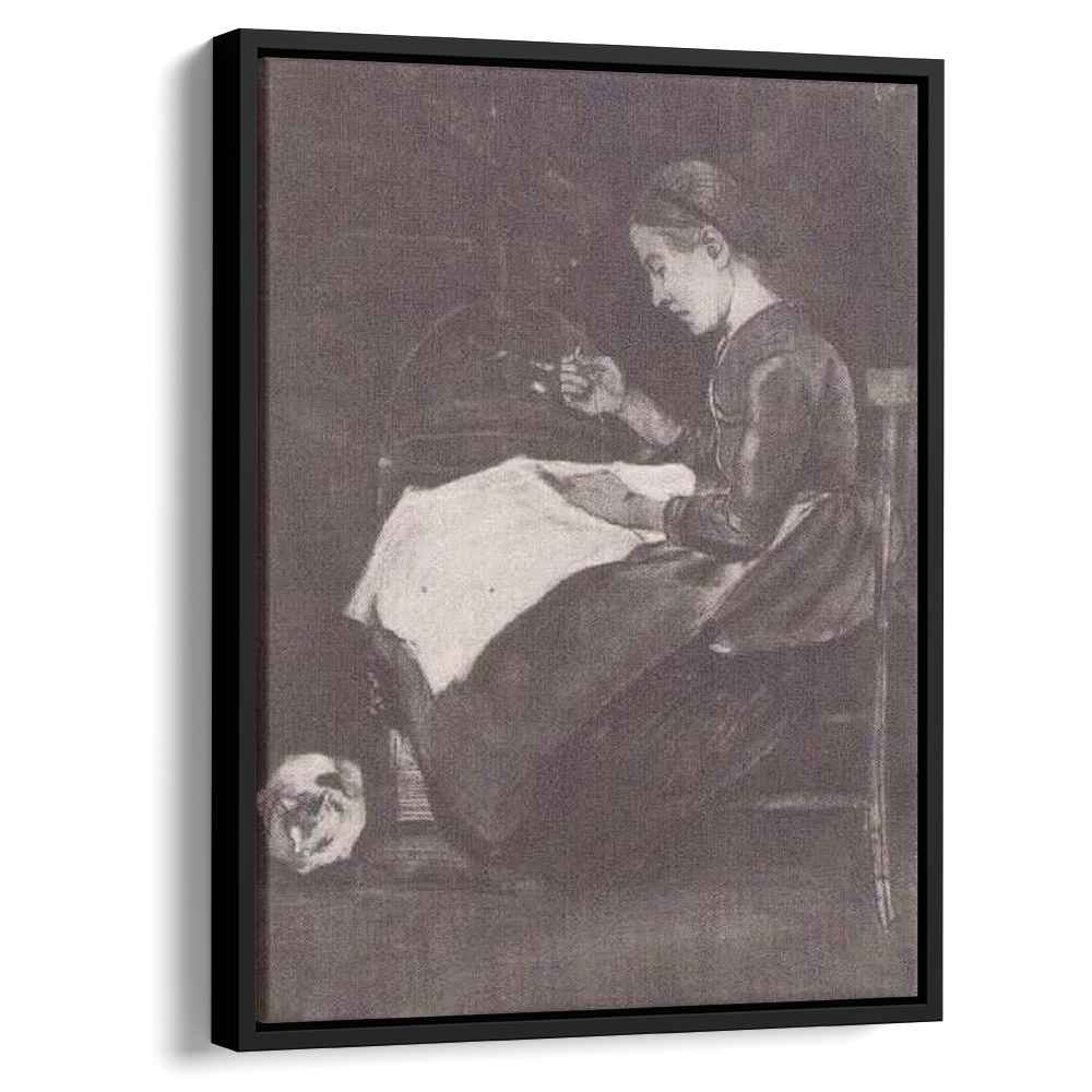 Young Woman Sewing 1881 by Vincent van Gogh by Vincent van Gogh - Post-Impressionist canvas print